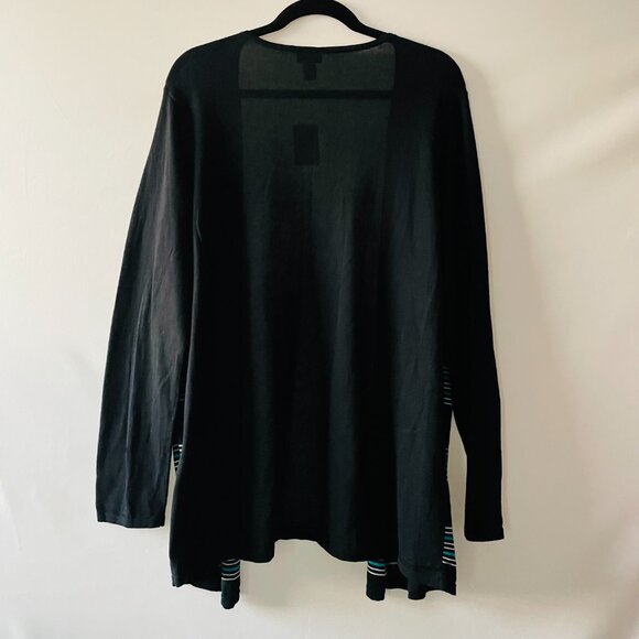 NWT Chico's Womens Black Open Sheet Music Sheffield Cardigan Jacket Size 3 US XL - Picture 2 of 7